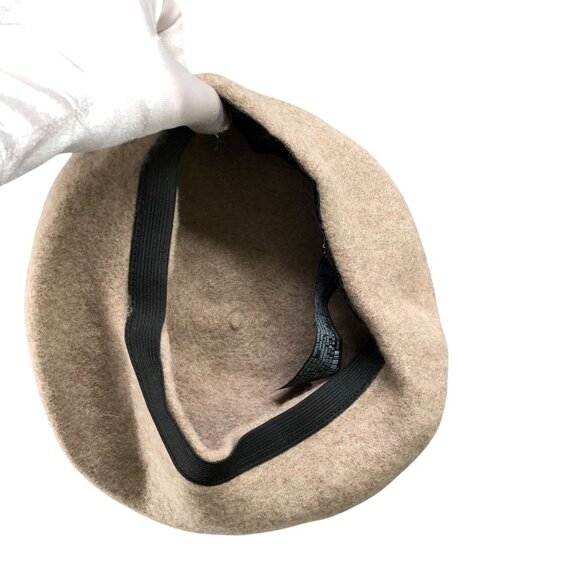 Zara 100% Wool Tan Beret Hat Womens S/M Artist Cap Fall Winter - Picture 2 of 10